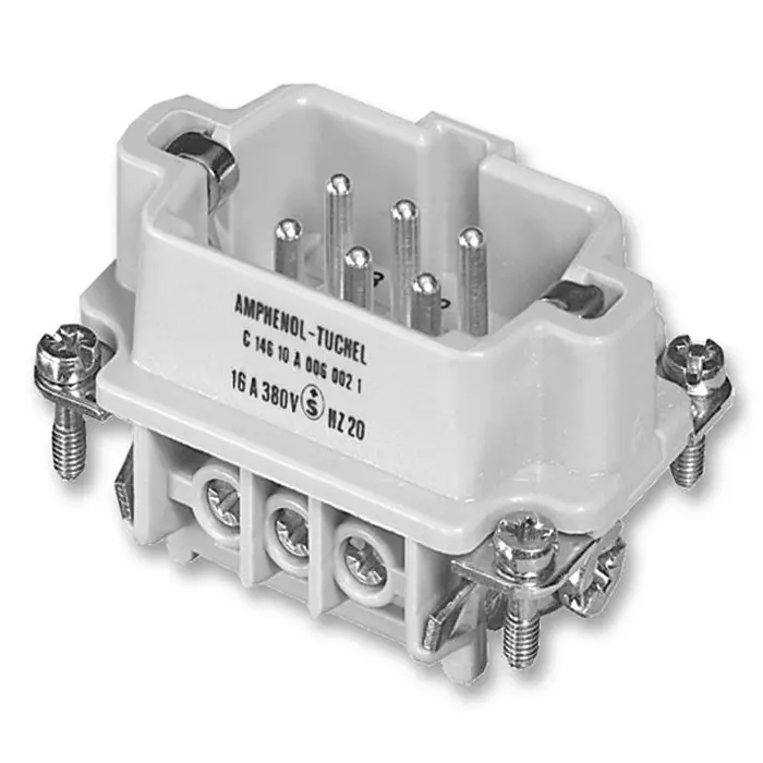 AMPHENOL SINE/TUCHEL INSERT, MALE, SCREW, 500V, 6+PE, C146 10A006 102 1