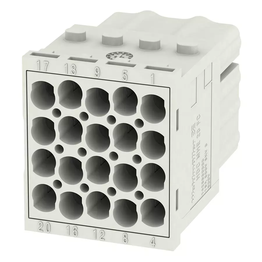 Weidmuller HEAVY DUTY MODULE, RCPT, 20POS, 20-12AWG, HDC MHE 20 FC