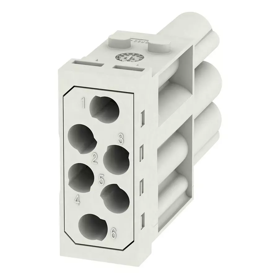 Weidmuller HEAVY DUTY MODULE, PLUG, 6POS, 20-12AWG, HDC MHE 6P MC