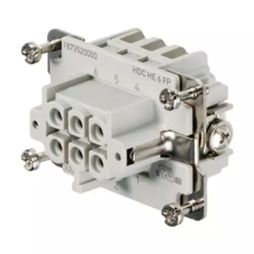 Weidmuller HEAVY DUTY INSERT, RECEPTACLE, 6 POS, 1873520000