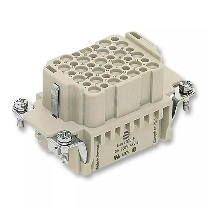 Harting Heavy Duty Connector Inserts / Modules RECTANGULAR INSERT, RCPT, 42+PE, 09 16 042 3101