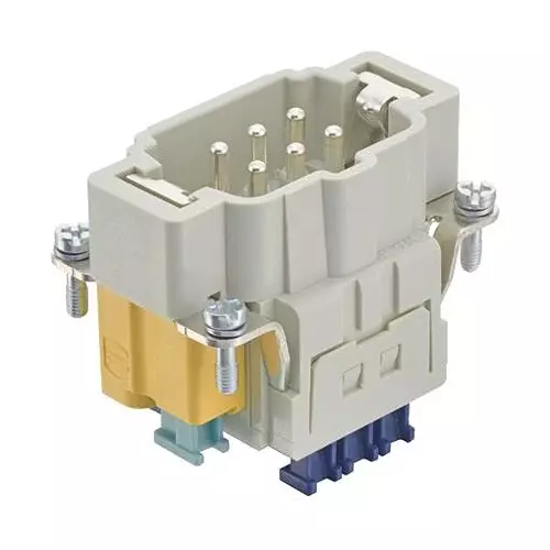 Harting Heavy Duty Connector Inserts / Modules HEAVY DUTY INSERT, PLUG, 6POS, 16A, 09330062678