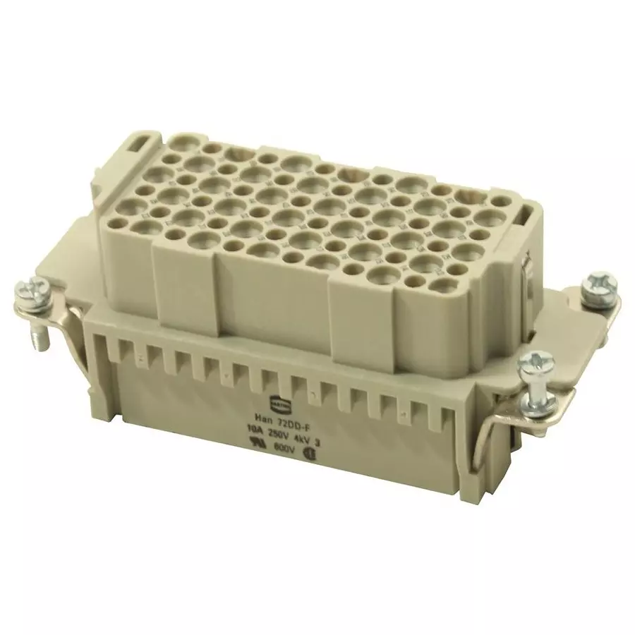 Harting Heavy Duty Connector Inserts / Modules RECTANGULAR INSERT, SOCKET, 16B, 72 POSITION, 09160723101