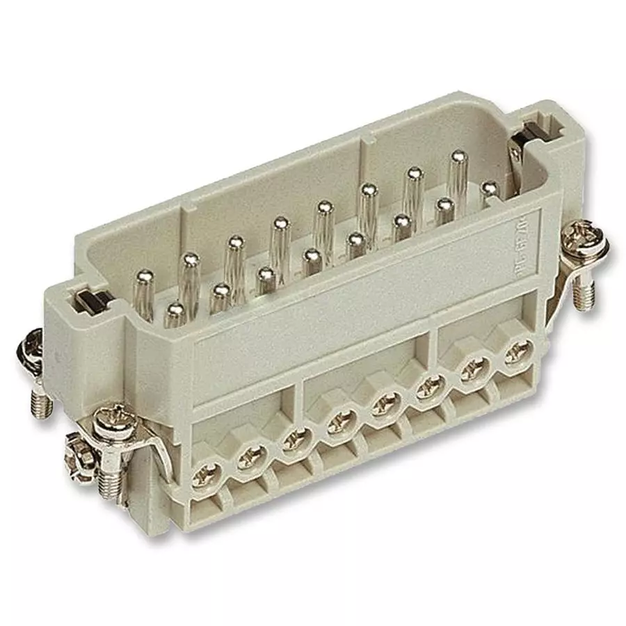 Harting Heavy Duty Connector Inserts / Modules INSERT, PLUG, HAN A, 18-14 AWG, 16+E WAY, 0920 016 2612