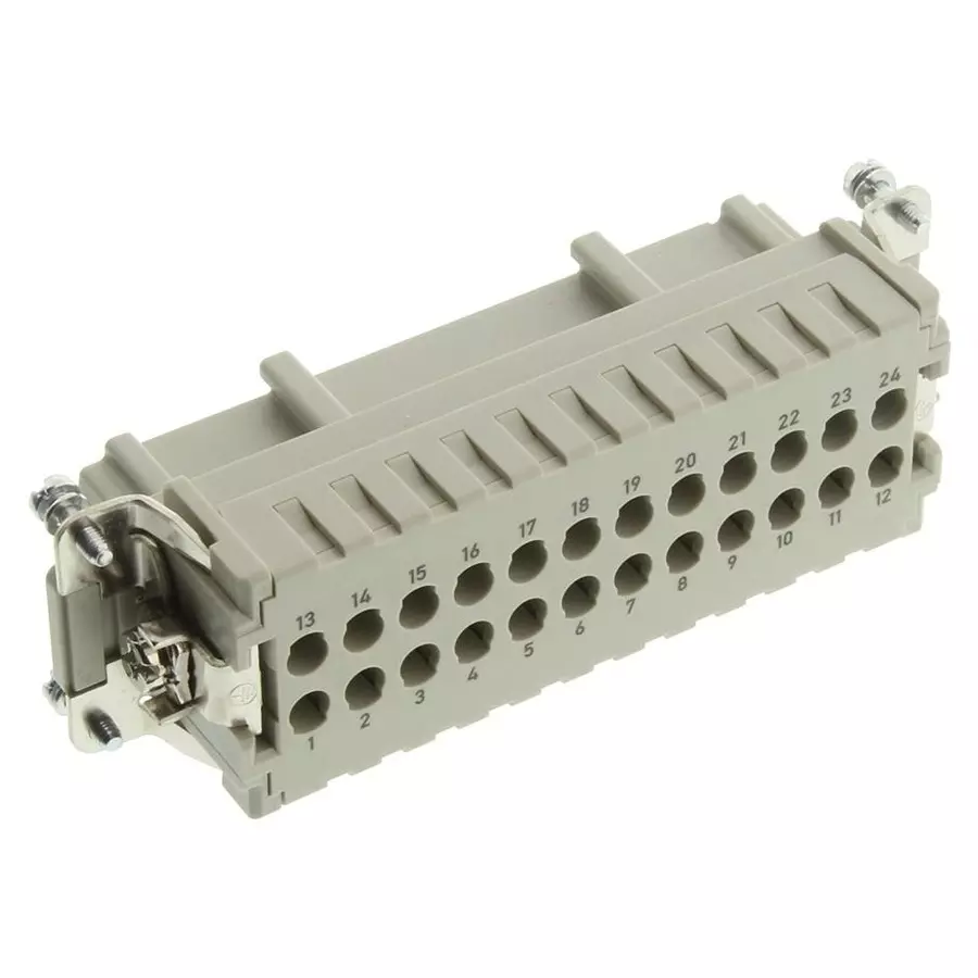 Harting Heavy Duty Connector Inserts / Modules RECTANGULAR HAN INSERT, FEM, 24WAY CRIMP, 09330242702
