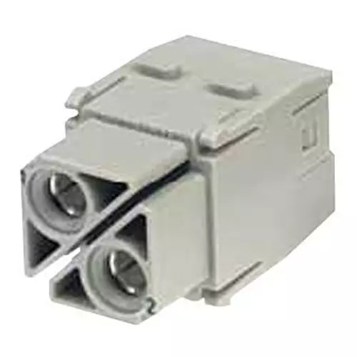 Harting Heavy Duty Connector Inserts / Modules RECTANGULAR HAN MODULE, RECEPTACLE, 2WAY, SCREW, 09140022753