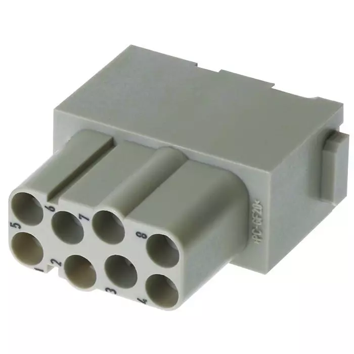 Harting Heavy Duty Connector Inserts / Modules RECTANGULAR HAN EE MODULE, RECEPTACLE, 8WAY, QUICKLOCK, 09140082733.