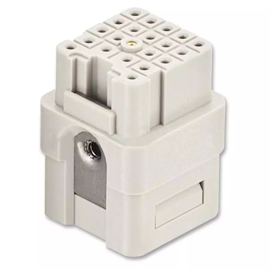 Harting Heavy Duty Connector Inserts / Modules RECTANGULAR INSERT, RCPT, 21POS, CRIMP, 09 12 021 3101