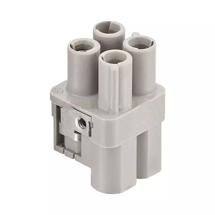 Harting Heavy Duty Connector Inserts / Modules HEAVY DUTY INSERT, RCPT, 4Contacts, 10MM2, 09120033151