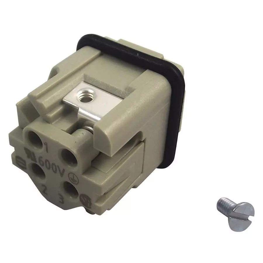 Harting Heavy Duty Connector Inserts / Modules INSERT, PLUG, 3+E WAY, SCREW, 18-14 AWG, 0920 003 2611