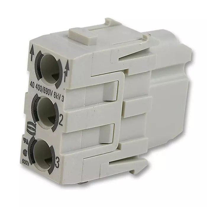 Harting Heavy Duty Connector Inserts / Modules INSERT, FEMALE, HANC, CRIMP, 3WAY, 09 14 003 3102