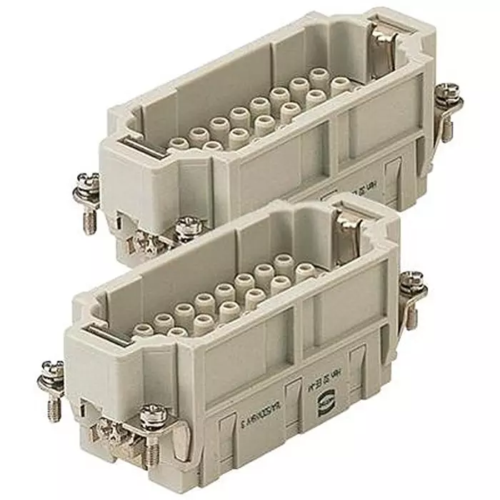 Harting Heavy Duty Connector Inserts / Modules RECTANGULAR HAN INSERT, PLUG 32WAY CRIMP, 09320323001