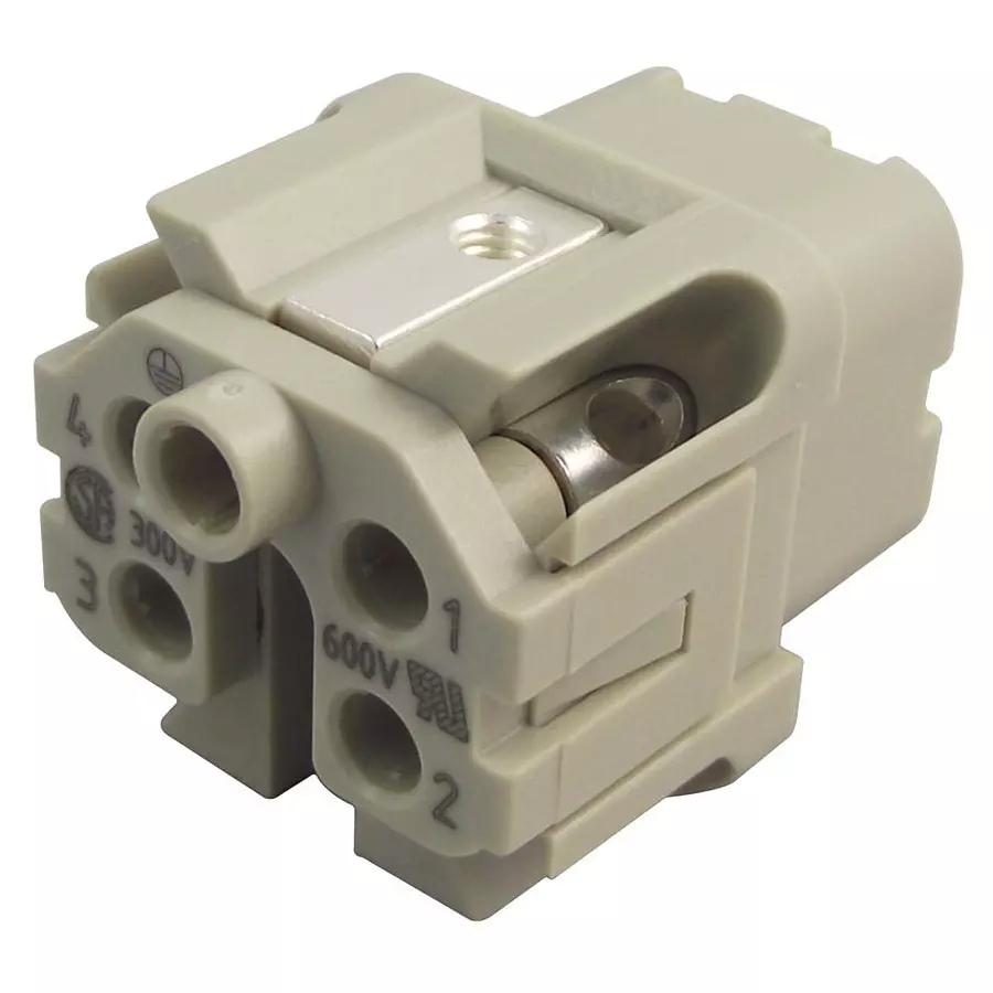 Harting Heavy Duty Connector Inserts / Modules INSERT, SOCKET, 4+E WAY, SCREW, 18-14AWG, 09 20 004 2711