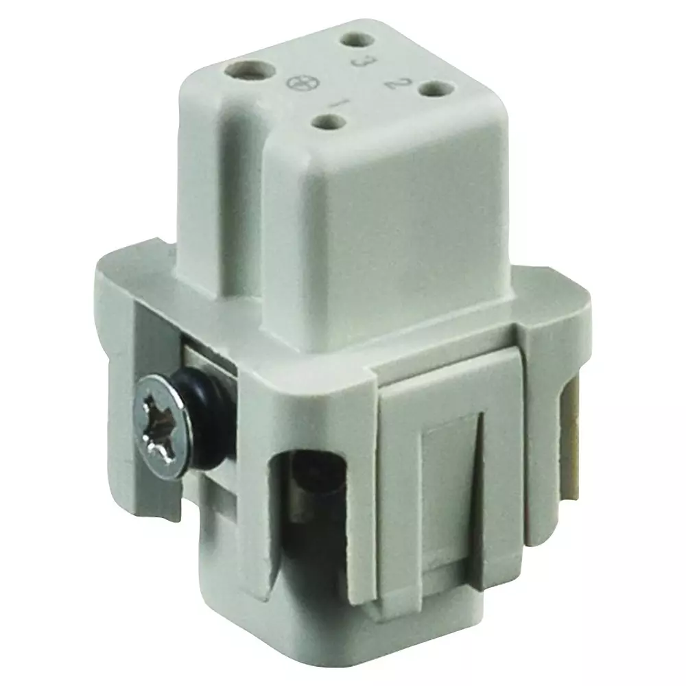 TE CONNECTIVITY Heavy Duty Insert, Rcpt, 3+Pe, 14Awg, T2010032201-000