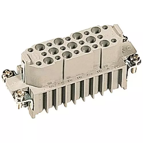 Harting Heavy Duty Connector Inserts / Modules RECTANGULAR HAN INSERT, FEM, 25 POSITION CRIMP, 09210253101