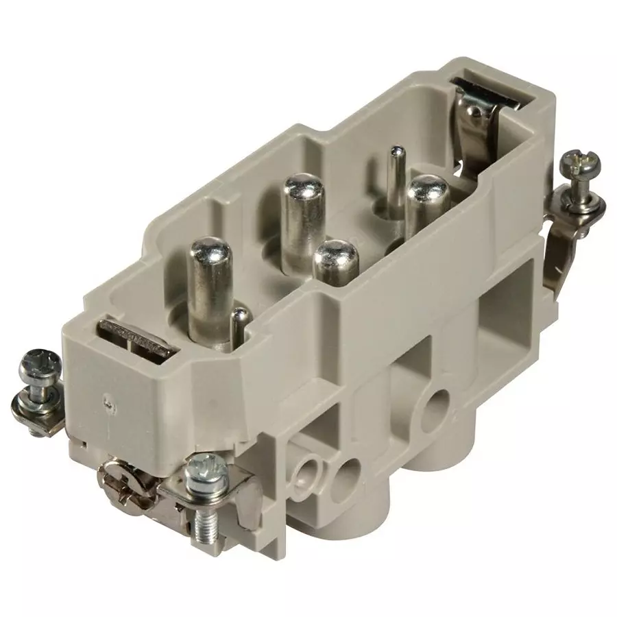 Harting Heavy Duty Connector Inserts / Modules RECTANGULAR HAN INSERT, PLUG, 6WAY SCREW, 09380062601