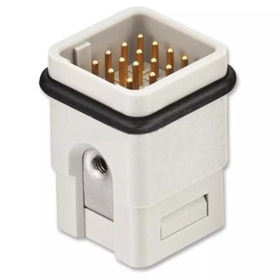 Harting Heavy Duty Connector Inserts / Modules RECTANGULAR INSERT, PLUG, 21POS, CRIMP, 09 12 021 3001