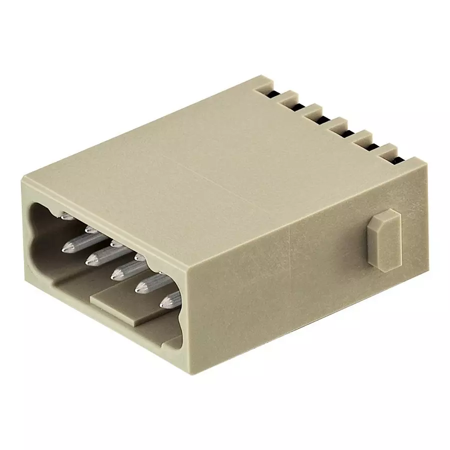 Harting Heavy Duty Connector Inserts / Modules HEAVY DUTY MODULE, PLUG, 12POS, 16AWG, 09140122634