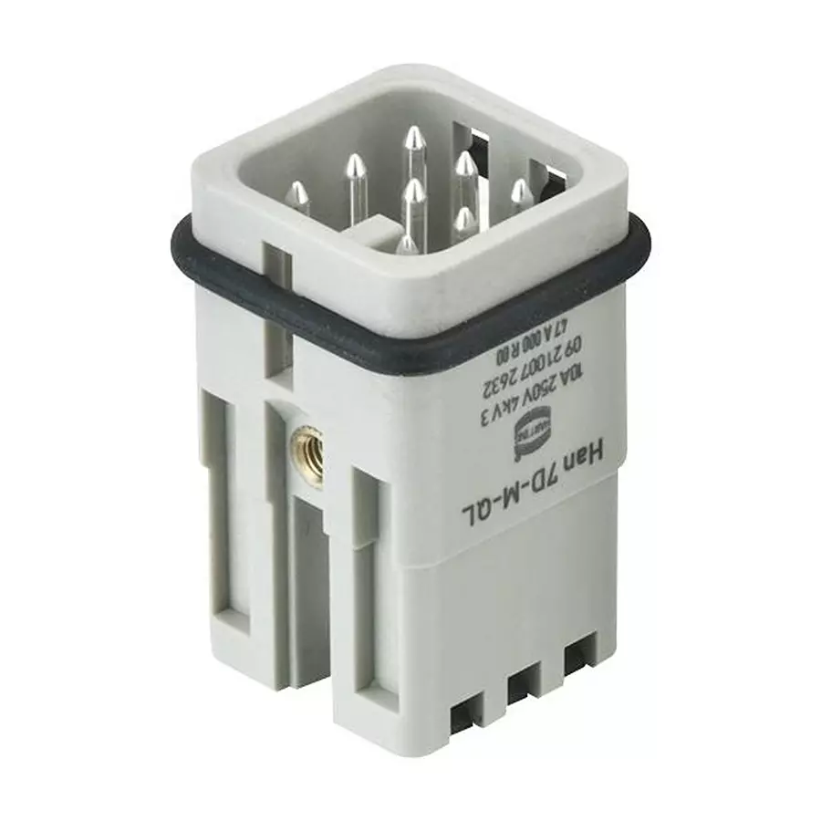 Harting Heavy Duty Connector Inserts / Modules HEAVY DUTY INSERT, PLUG, 7+PE, 1.5MM2, 09210072632.