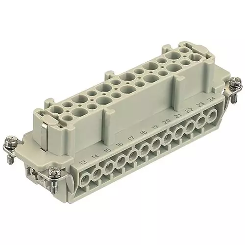 Harting Heavy Duty Connector Inserts / Modules RECTANGULAR HAN INSERT, RECEPTACLE, 24WAY, SCREW, 09330242701