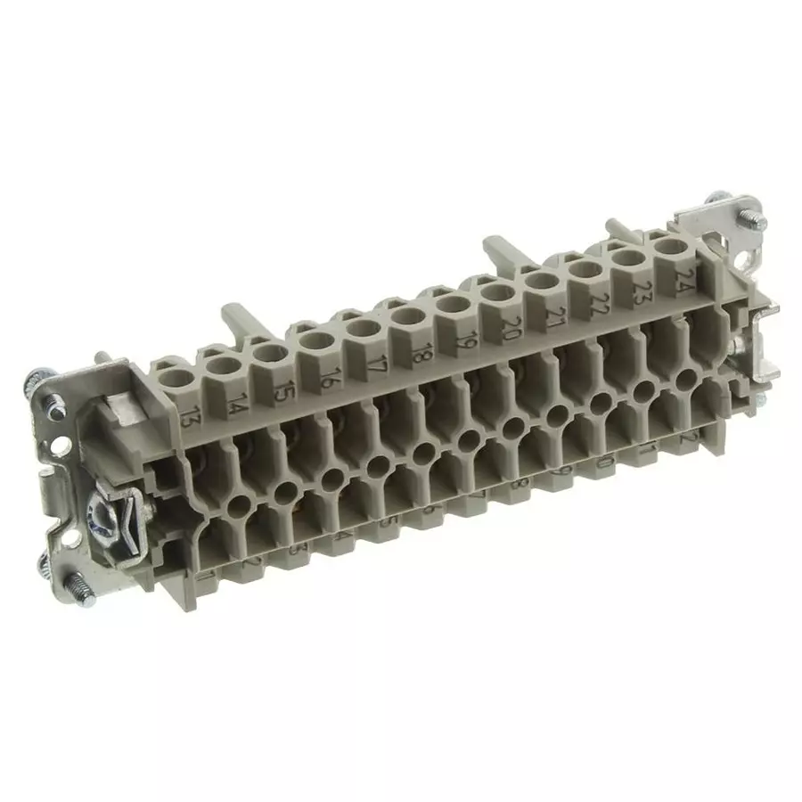 WIELAND ELECTRIC RECTANGULAR INSERT, RECEPTACLE, 24+PE POSITION, 2ROW, SCREW, 70.300.2440.0
