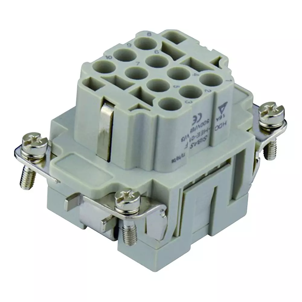 TE CONNECTIVITY Heavy Duty Insert, Rcpt, 10+Pe, 12Awg, T2050102201-007.