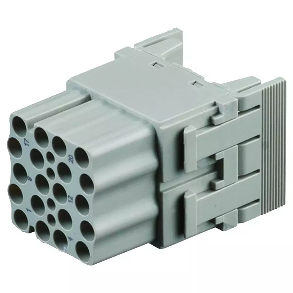 TE CONNECTIVITY Heavy Duty Insert, Rcpt, 20Pos, 12Awg, T2111202201-007