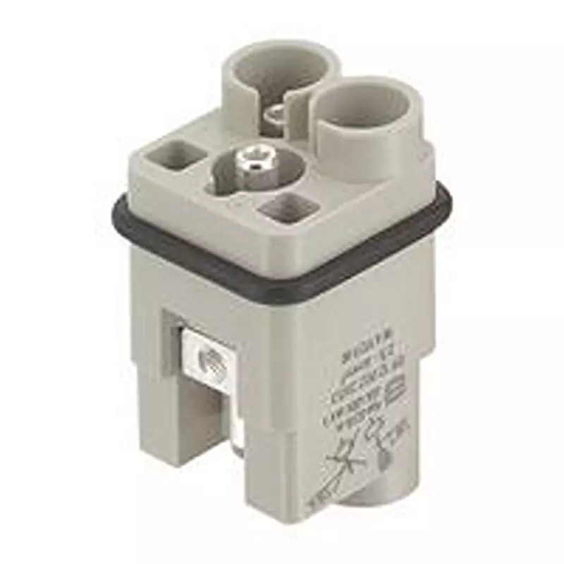 HARTING HEAVY DUTY INSERT, PLUG, 2+PE, 6MM2, 09120022653