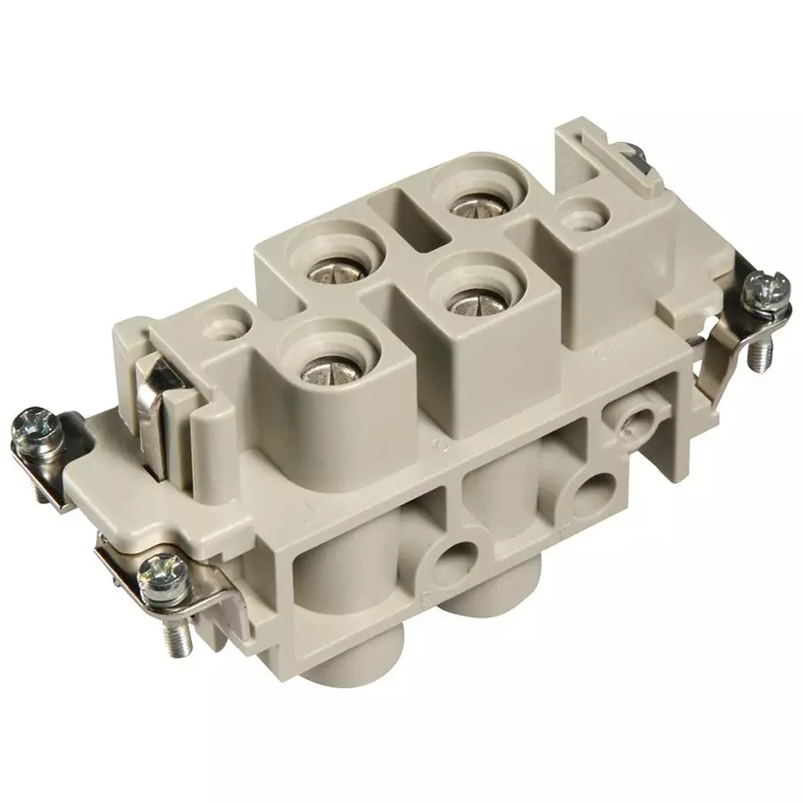 Harting Heavy Duty Connector Inserts / Modules RECTANGULAR HAN INSERT FEMALE 6WAY SCREW, 09380062701