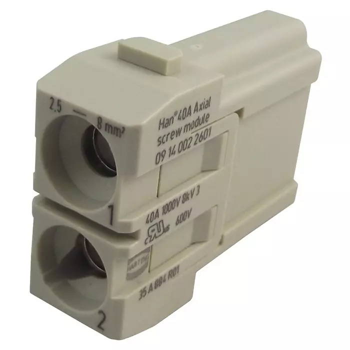 Harting Heavy Duty Connector Inserts / Modules INSERT, MALE, 40 A AXIAL, SCREW, 0914 002 2601
