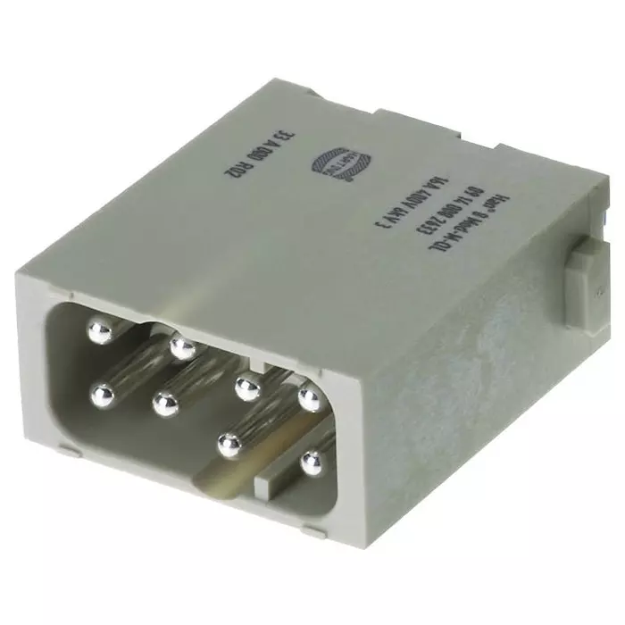 Harting Heavy Duty Connector Inserts / Modules INSERT, PLUG, 8POS, PUSH LOCK, 09140082633