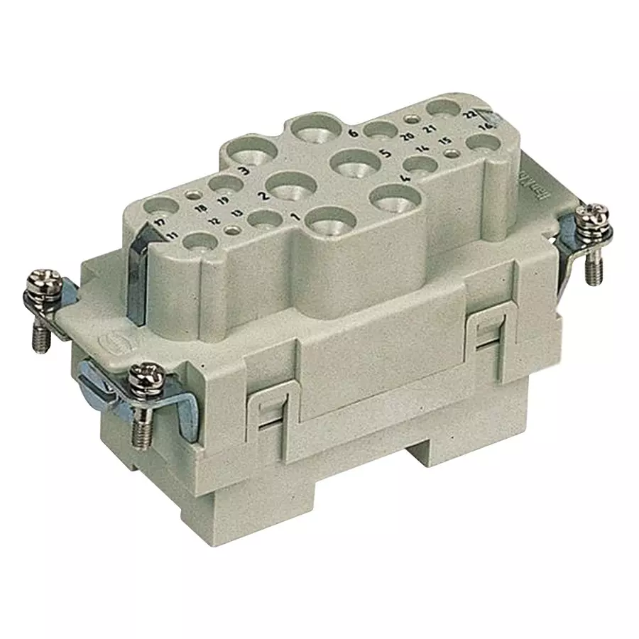 Harting Heavy Duty Connector Inserts / Modules HEAVY DUTY INSERT, RCPT, 6+12SIG, 8MM2, 09380182701