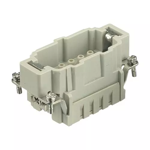 Harting Heavy Duty Connector Inserts / Modules HEAVY DUTY INSERT, PLUG, 10POS+PE, 14AWG, 09365102602