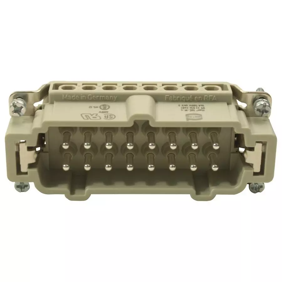Harting Heavy Duty Connector Inserts / Modules RECTANGULAR HAN INSERT, PLUG 16WAY SCREW, 09330162601