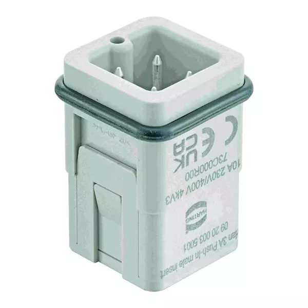 HARTING HEAVY DUTY INSERT, PLUG, 3POS, SIZE 3A, 9200035001