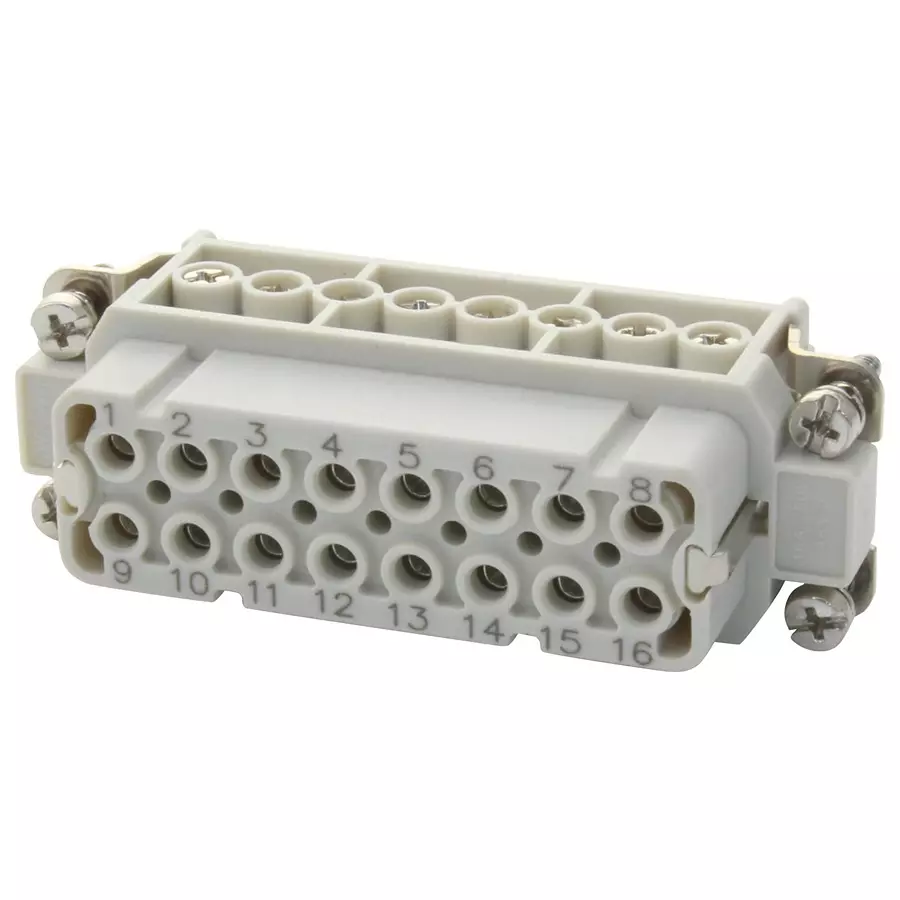 MOLEX Heavy Duty Connector Inserts / Modules HEAVY DUTY INSERT, RCPT, 16POS, 20-14AWG 93601-0143