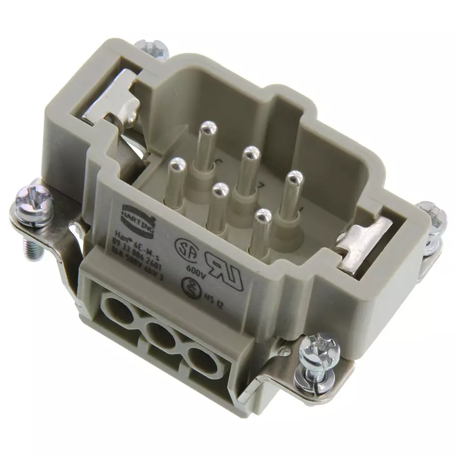 Harting Heavy Duty Connector Inserts / Modules RECTANGULAR HAN INSERT, PLUG, 6WAY SCREW, 09330062601