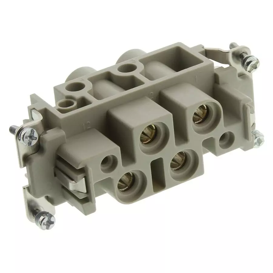 Harting Heavy Duty Connector Inserts / Modules RECTANGULAR HAN INSERT FEMALE 4WAY SCREW, 09380062711