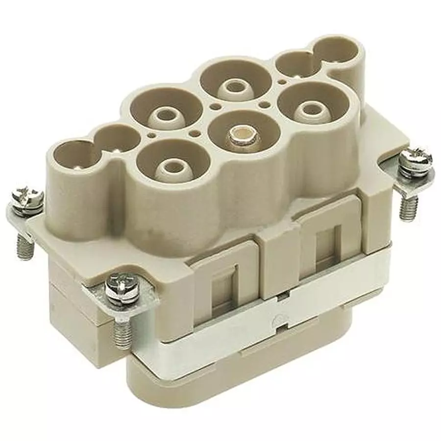 Harting Heavy Duty Connector Inserts / Modules RECTANGULAR INSERT, RECEPTACLE, 10B, 4 POSITION, CLAMP, 09380082601