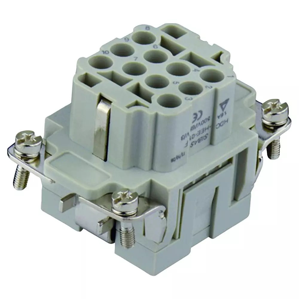 TE CONNECTIVITY Heavy Duty Insert, Rcpt, 10+Pe, 12Awg, T2050102201-007