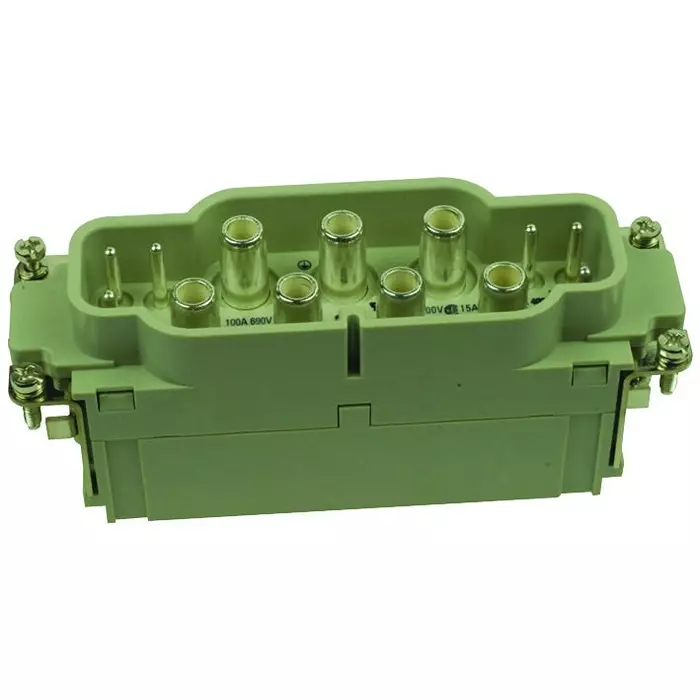 Harting Heavy Duty Connector Inserts / Modules RECTANGULAR HAN INSERT, PLUG, 6/6 POSITION, SCREW, 09380122651