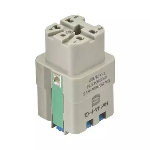 Harting Heavy Duty Connector Inserts / Modules HEAVY DUTY INSERT, RCPT, 4+PE, 2.5MM2, 09200042733.