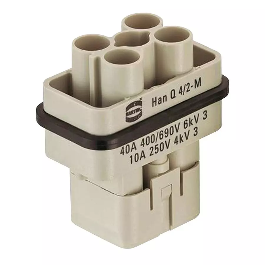 Harting Heavy Duty Connector Inserts / Modules HEAVY DUTY INSERT, PLUG, 4+2SIG, 6MM2, 09120063041