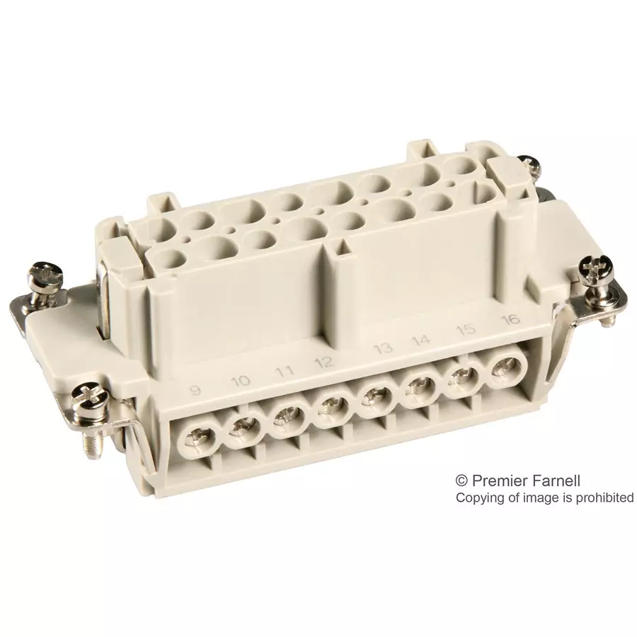 AMP - TE CONNECTIVITY INSERT, RECEPTACLE, 16POS, SCREW, HE-016-F
