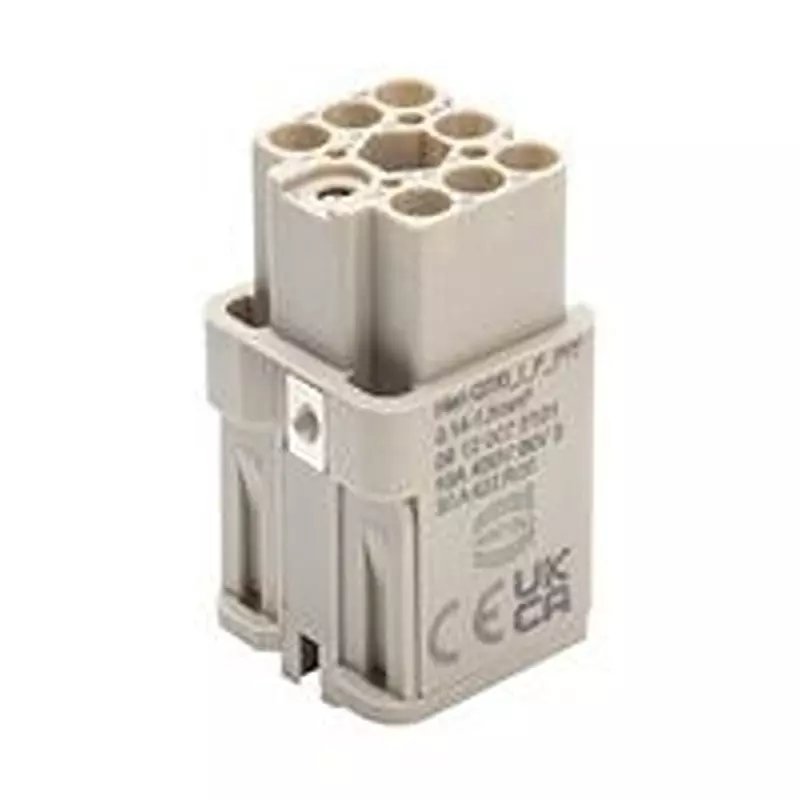 HARTING HEAVY DUTY INSERT, RCPT, 7POS, 10A, 09120075101