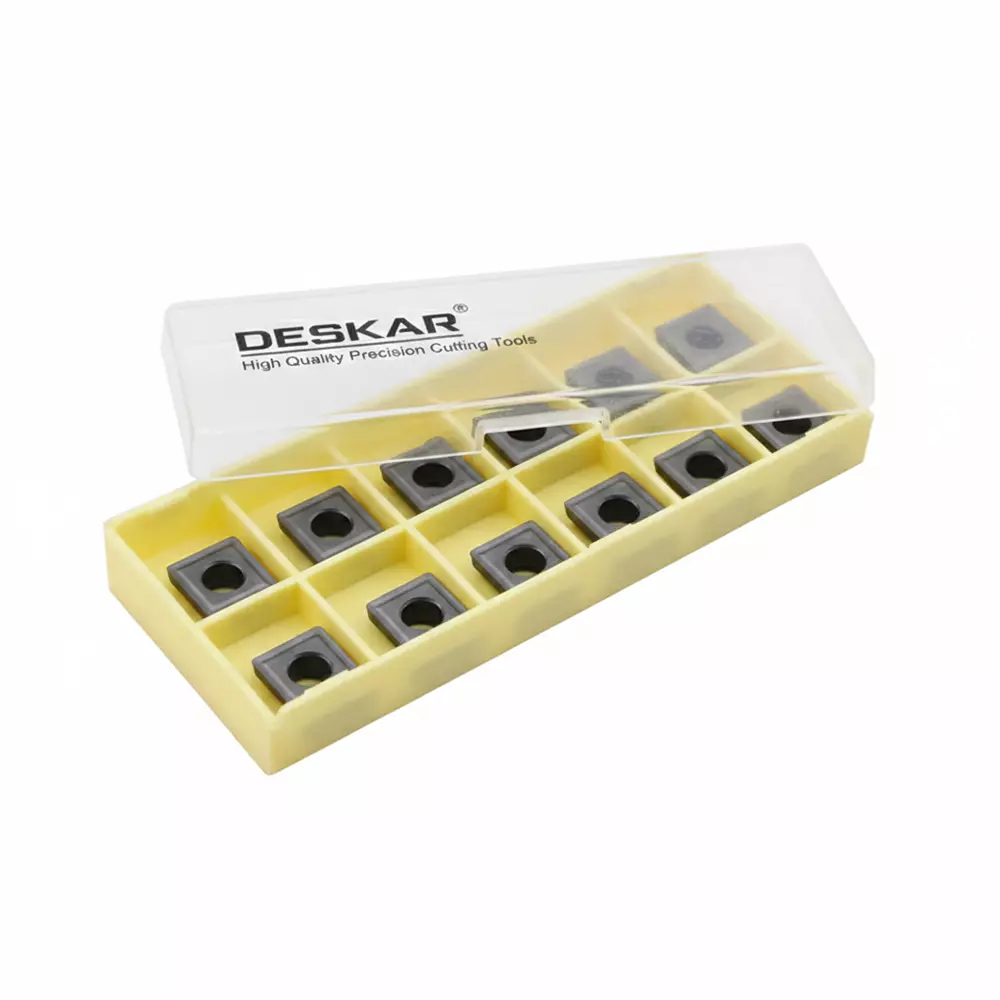 Deskar Carbide Inserts Polished Coating RCMT Type for CNC Machine, 0602MO LF6018 (10 Pcs x 1 Box)