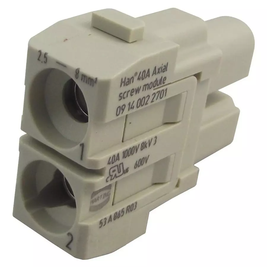 Harting Heavy Duty Connector Inserts / Modules INSERT, FEMALE, 40 A AXIAL, SCREW, 0914 002 2701