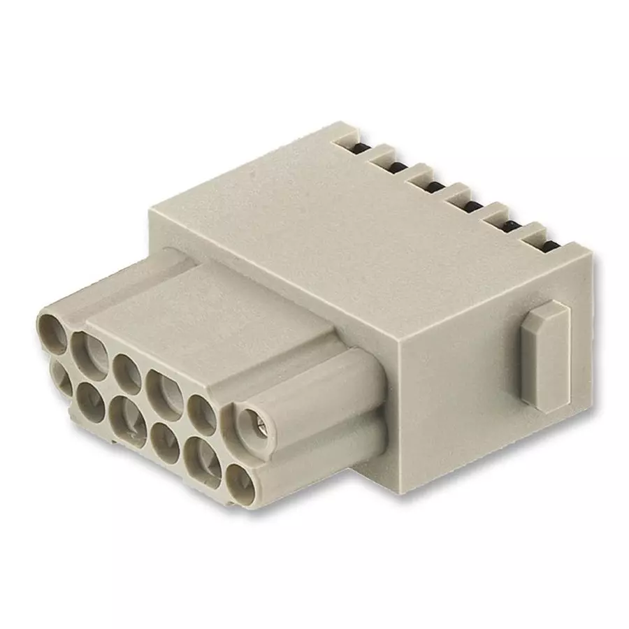 Harting Heavy Duty Connector Inserts / Modules RECTANGULAR MODULE, RCPT, 12POS, 09 14 012 2732