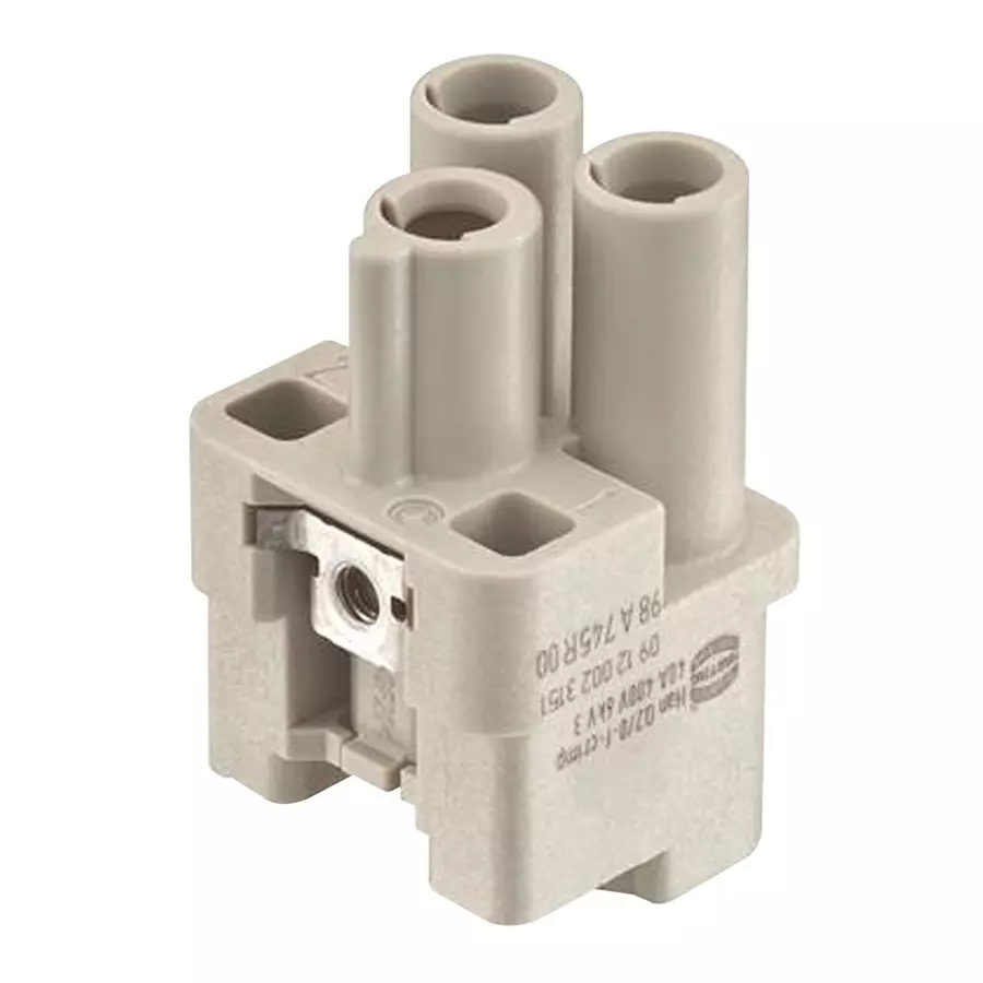 Harting Heavy Duty Connector Inserts / Modules HEAVY DUTY INSERT, RCPT, 2+PE, 10MM2, 09120023151