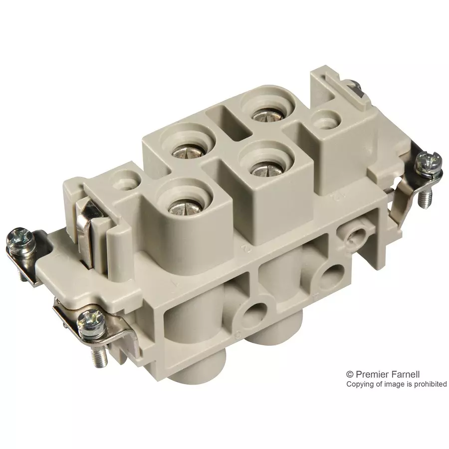 Harting Heavy Duty Connector Inserts / Modules SOCKET, HANK 4/2 PIN, 0938 006 2701